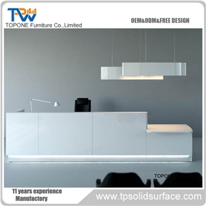 Acrylic Solid Surface Reception Desk Elegant Beautiful Design