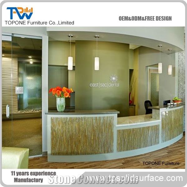 Elegant Office Corian Solid Surface Reception Counter