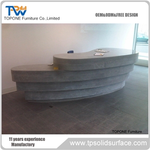 Factory Supply Fashion Design Acrylic Solid Surface Reception Desk