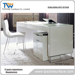 Factory Supply Solid Surface Office Desk, Artificial Stone Furniture