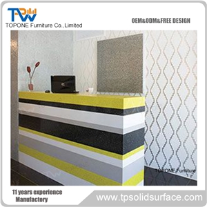 Fancy Reception Desk Solid Surface Counter Top