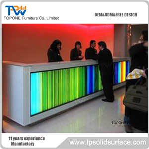 Fashion Reception Counter for Office Pure Acrylic Solid Surface Desk