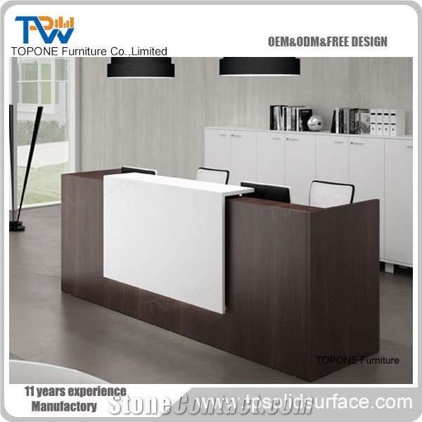 High Quality Solid Surface Small Salon Reception Desk From China