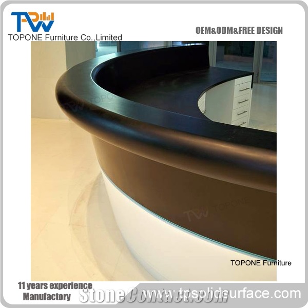 Pure Acrylic Solid Surface Fancy Beauty Salon Reception Counter