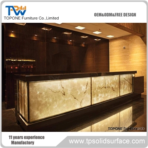 Pure Acrylic Solid Surface Luxury Led Customized Flower Bar Counter