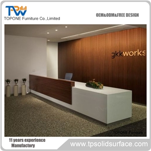 Straight Modern White Beauty Salon Reception Desk