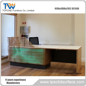 Style Acrylic Solid Surface Office Reception Table Design