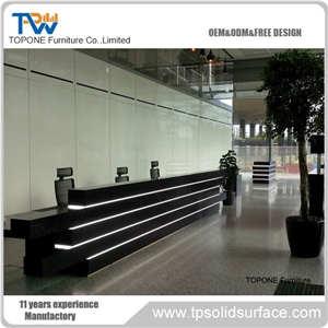 Translucent Led Marble Stone Reception Desk