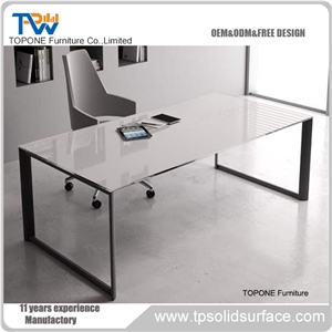 White Acrylic Modern Office Desk Office Furniture New Design
