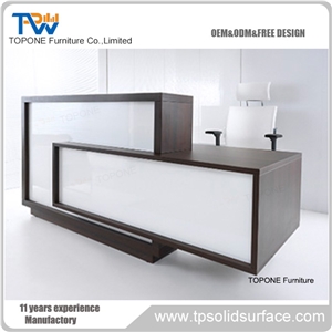 White Acrylic Solid Surface Salon Reception Desk