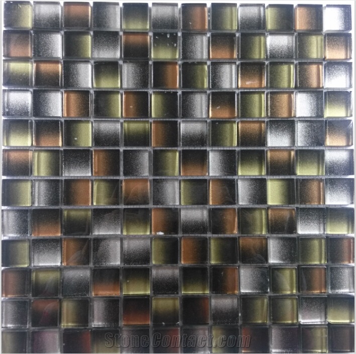 Colorful Gradation Crystal Glass Wall Tile Kitchen Bathroom Mosaic