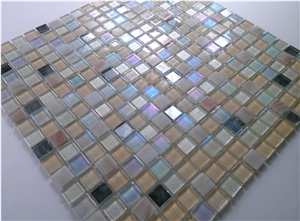 Crystal Glass Mix Mirror 15mm Mosaic Wall Tile Rainbow Surfaces