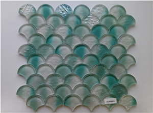 Green Scale Gradation Glass Mosaic Kitchen Bathroom Tile