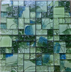 Hand Drawing Crackle Glass Mosaic