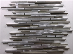 Long Strip Aluminum Glass Random Brick Mosaic Tile
