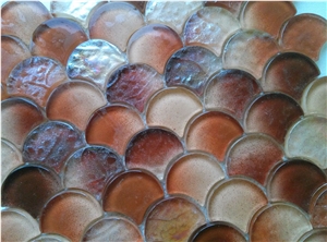 Orange Hot Melt Glass Mosaic Tile