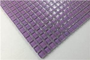 Purple Pure Crystal Glass Wall Tile Kitchen Bathroom Chipped Mosaic