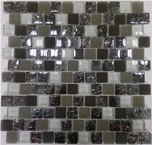 Square Crystal Glass Wall Mosaic Tile Kitchen Backsplash