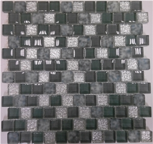 Square Crystal Glass Wall Mosaic Tile