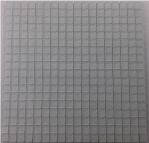 Super White Crystal Glass Matt Surface Mosaic Tile