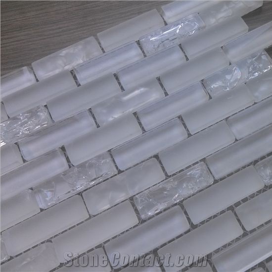 Super White Glass Mosaic Tile from China - StoneContact.com