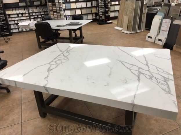 Artificial Bianco Carrara White Marble Dinner Table,Interior Furniture