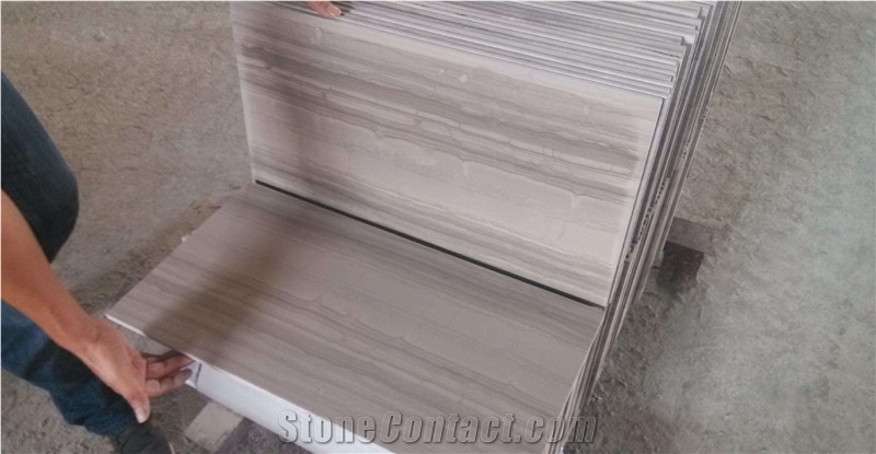 Athens Grey Wooden Grain Marble Slab,Wood Vein Marble Wall Panel Tile Machine Cutting to Size