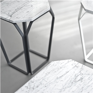 Bianco Carrara White Marble Stool, Office Furniture Customized Modern Style