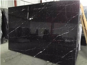 China Nero Marquina Marble Slab,Oriental Black White Vein Panel Wall Panel Tile
