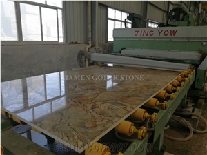 Golden Fusion Silk Quartzite Slabs,Machine Cutting Giallo Panel Tile Hotel Floor Cover Paving