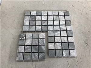 Grey Wooden Vein Granite Cube Stone Paver Exterior Paver, Flooring Pattern