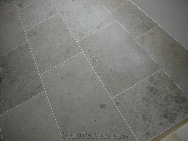 Jura Grey Limestone Seashell Honed Coral Stone Floor Covering Pattern
