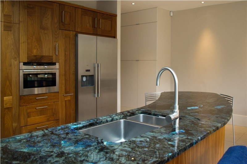 Labradorite Blue Granite Kitchen Islands Top,Bar Top Worktop Solid Surface
