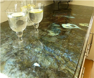 Labradorite Blue Granite Kitchen Islands Top,Bar Top Worktop Solid Surface