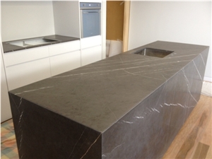 Pietra Grey Marble Commercial Kitchen Countertops,Islands Worktop
