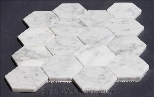 Carrara White Marble Hexagon Mosaic Tile (Australian Stock)