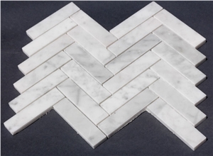 Herringbone Marble Mosaic Tiles (Australian Stock)