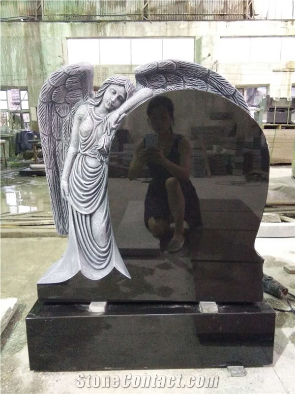 Shanxi Black Angel Wings Tombstones