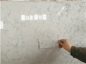 Marble Look, Artificial/Engineered Quartz Stone Slabs, White