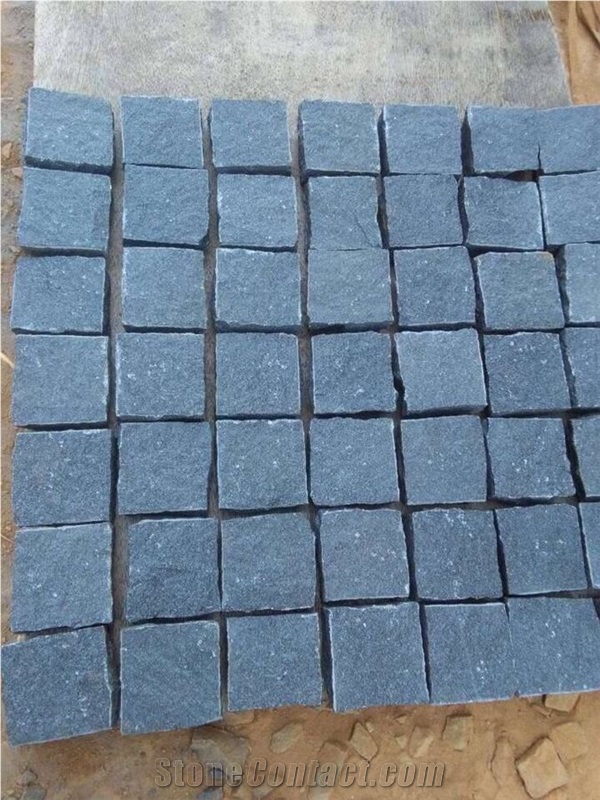 China Black Basalt Paving Stone, Zhangpu Black Basalt Cube Stone Paver