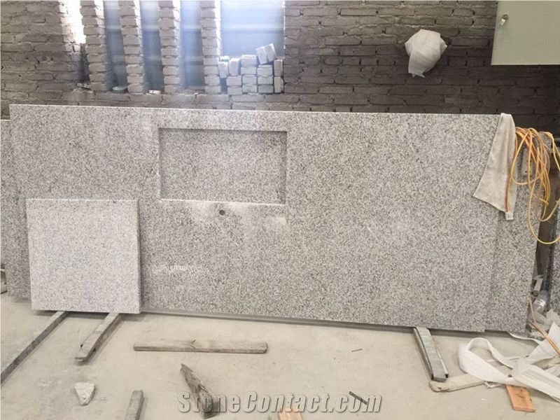 China G655 White Granite Kitchen Countertop, Seasame White Granite