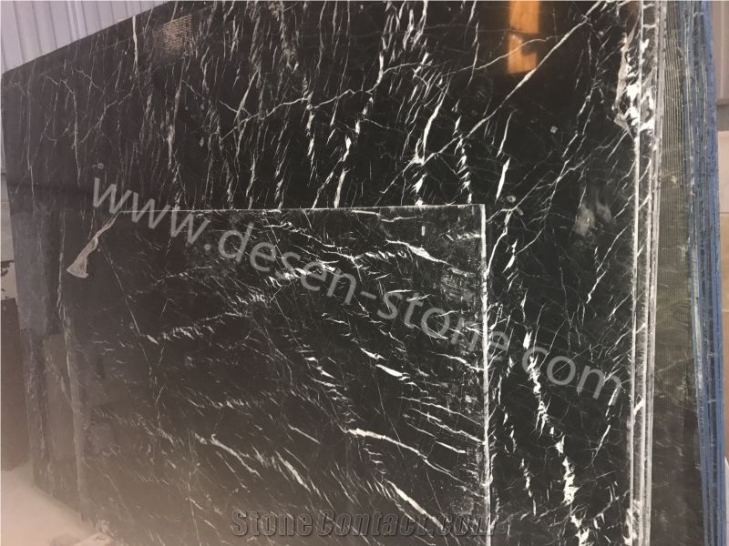 China Marquina/Negro Marquina/Radiant Black Marble Stone Slabs&Tiles