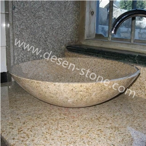 G682 Rusty Yellow Granite Kitchen/Bathroom Vessel Sinks/Wash Basins