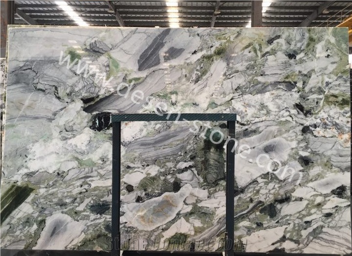 Ice Jade/Ice Green Connect/White Beauty Marble Stone Slabs&Tiles Liner