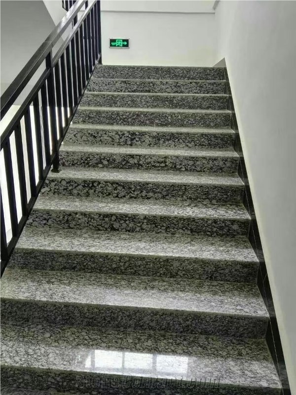 Polished Spray Granite Stairs Steps G708 White Steps