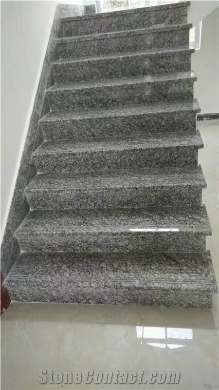 Polished Spray White Granite Stairs Steps G377 White Block Steps