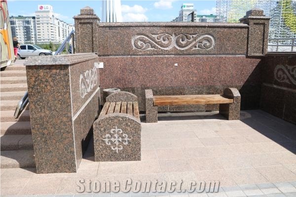 Baltic Brown Product Red Granite Fountain Bench Tiles