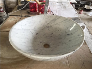Carrara White Marble Bathroom Sinks & Basins on Sale