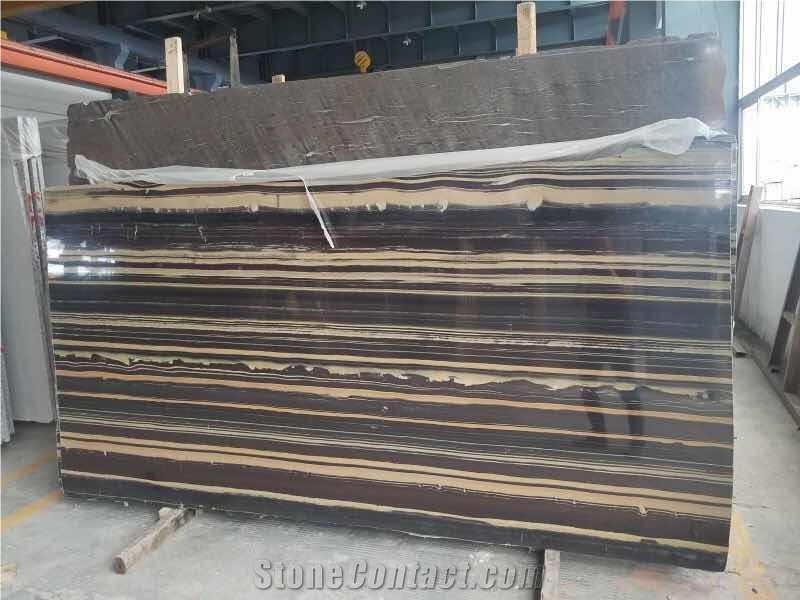 China Royal Purple Sandalwood Black Wood Vein Marble Slab 180usd/M2