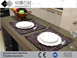 Diamond Grey Artifical Quartz Kitchen Countertop&Island Top Standard Size